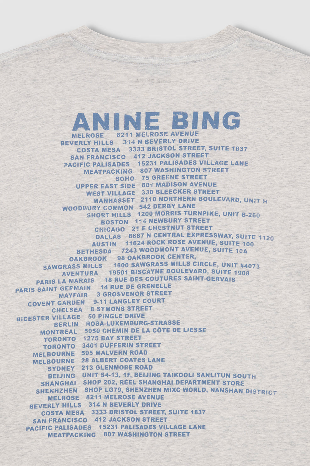 ANINE BING Cade Tee Wave - Heather Grey - detail view