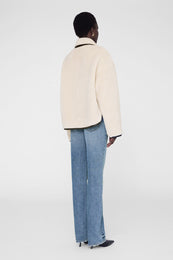 ANINE BING Camden Jacket - Cream - Front View - On Model back view