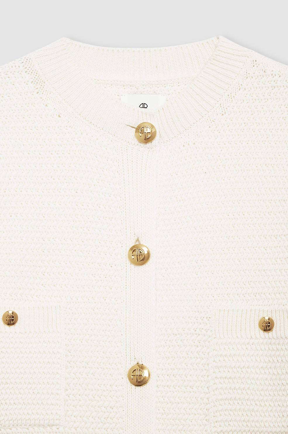ANINE BING Christa Cardigan - Ivory - detail view