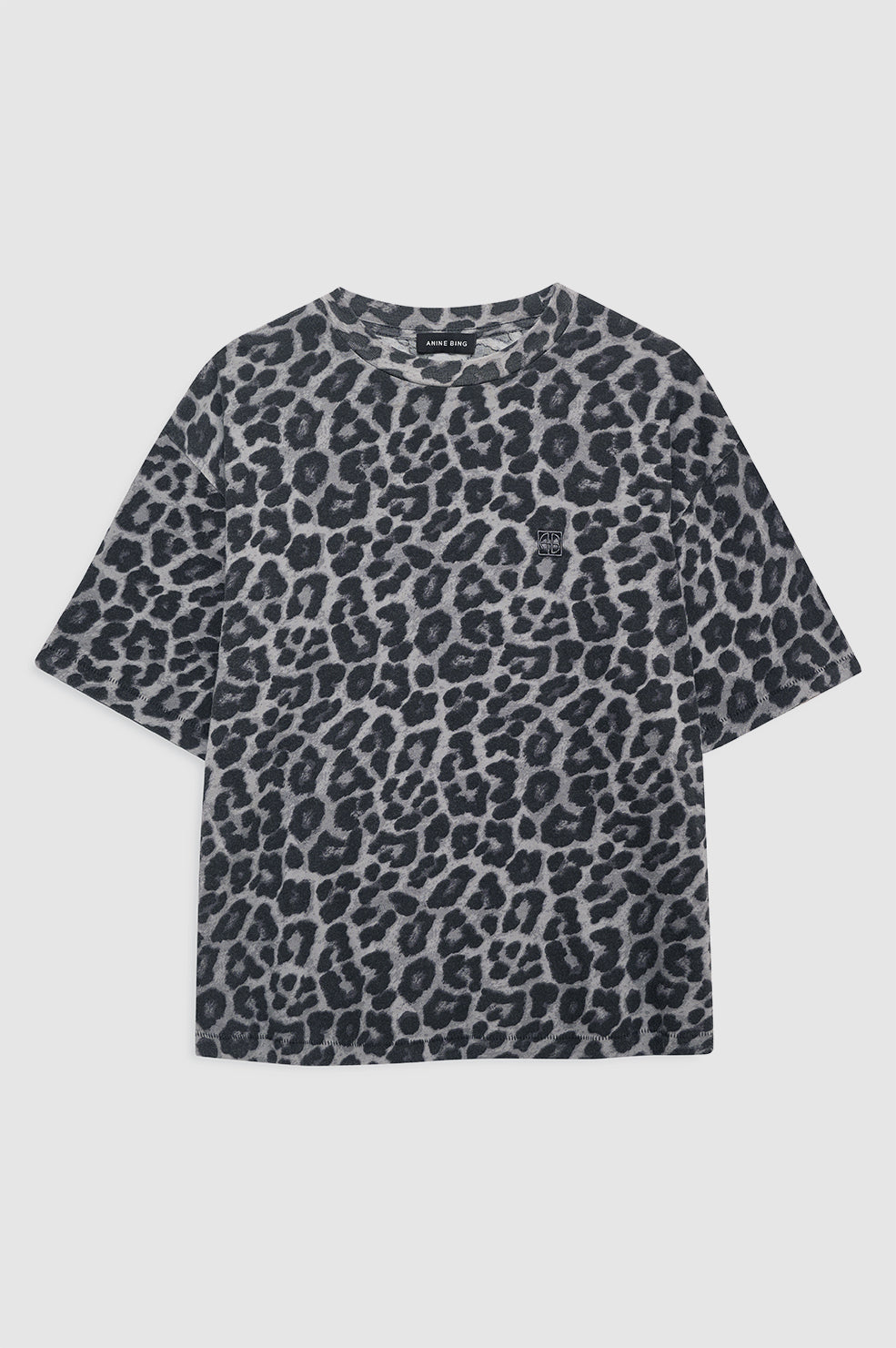 featured-img|ANINE BING Cohen Tee - Grey Leopard - Front View