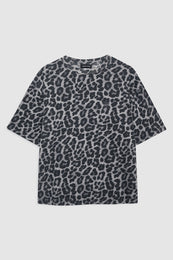 featured-img|ANINE BING Cohen Tee - Grey Leopard - Front View