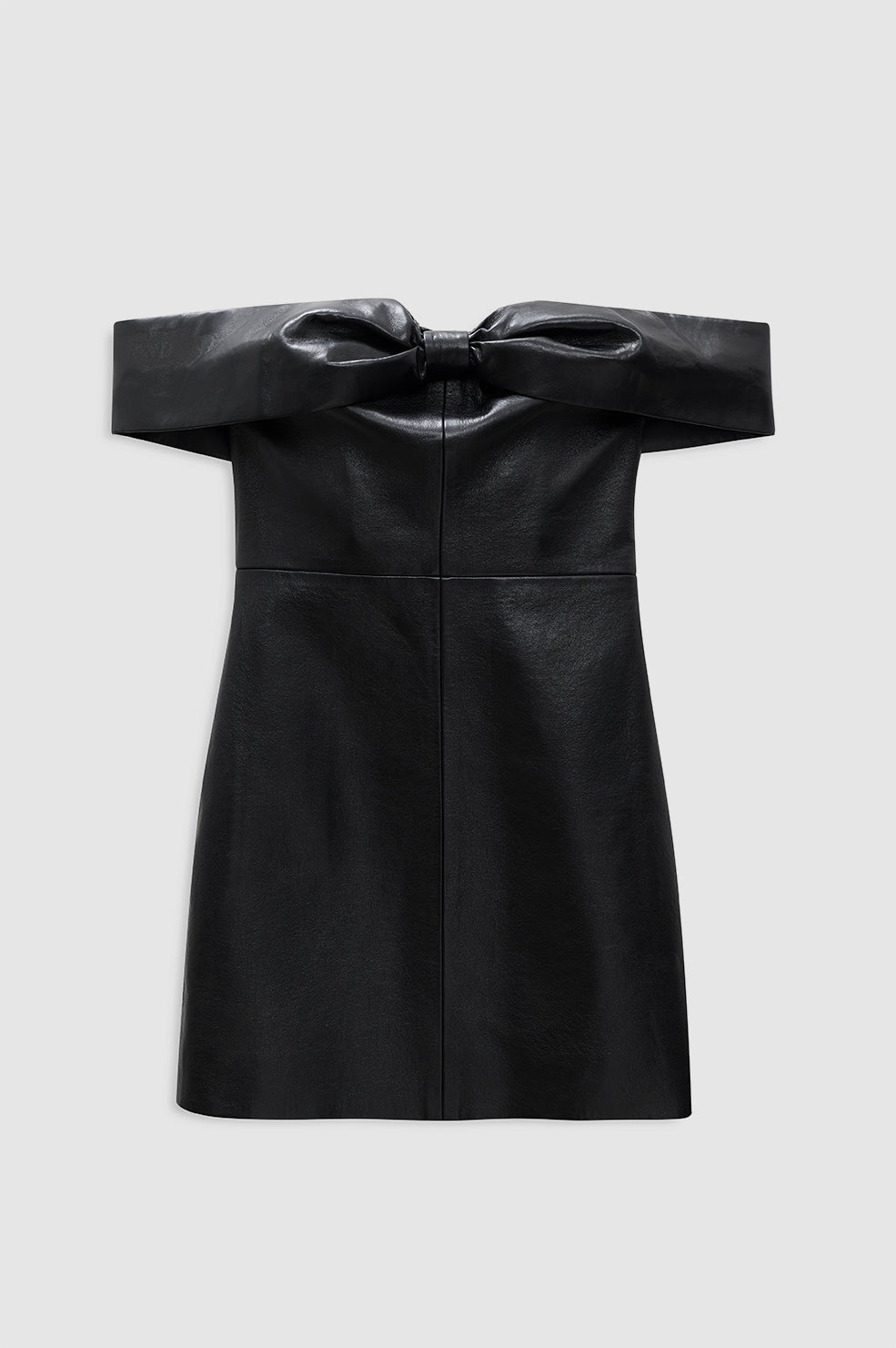 featured-img|ANINE BING Colleen Mini Dress - Black Recycled Leather - Front View