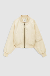 ANINE BING Cropped Leon Bomber - Butter Yellow - front view