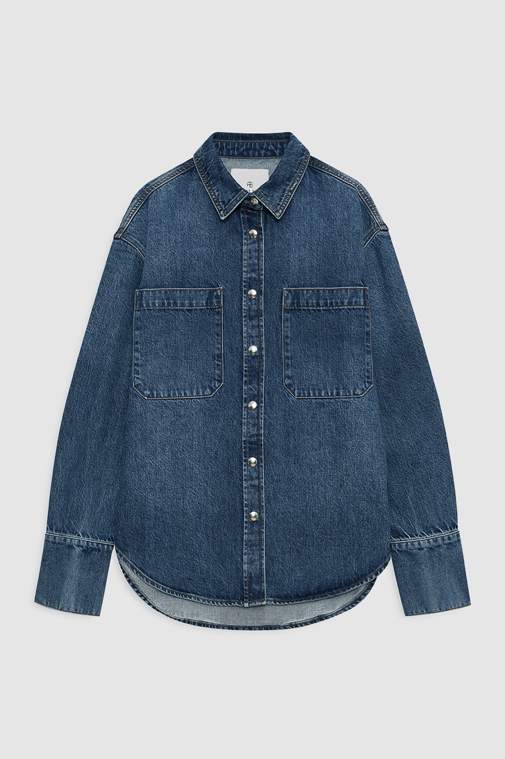 ANINE BING Dante Shirt - Mosaic Blue - front view