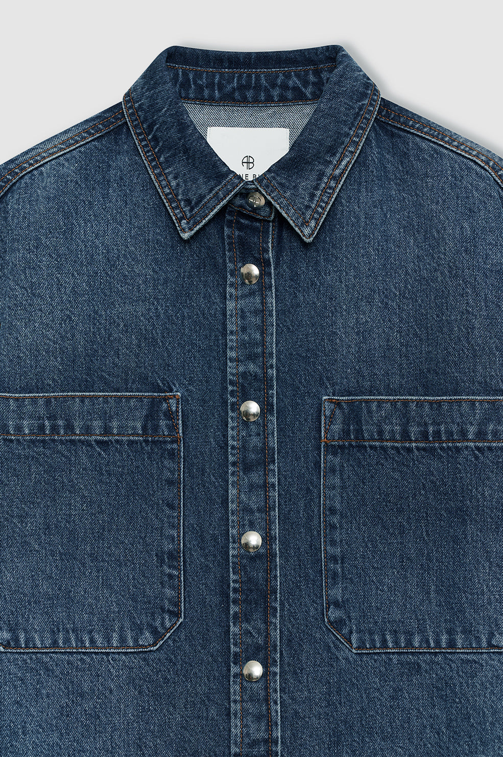 ANINE BING Dante Shirt - Mosaic Blue - detail view