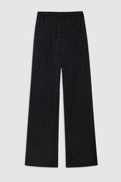 featured-img|ANINE BING Elain Pant - Black Dot Jacquard - Front View