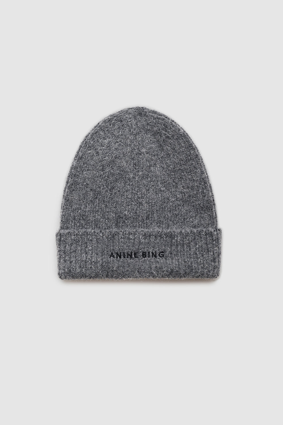 ANINE BING Elia Beanie - Heather Charcoal - front view