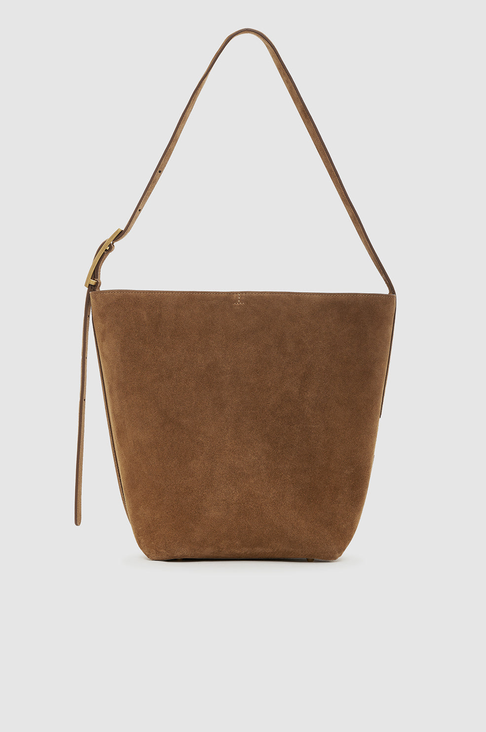 ANINE BING Elly Bucket Bag Suede - Tobacco - front view