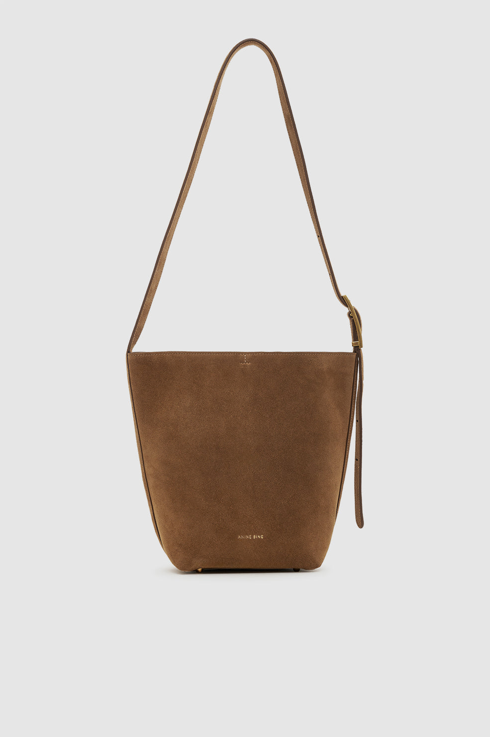 Elly Medium Bucket Bag Suede - Tobacco