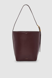 ANINE BING Elly Bucket Bag Grained Leather - Fig - front view