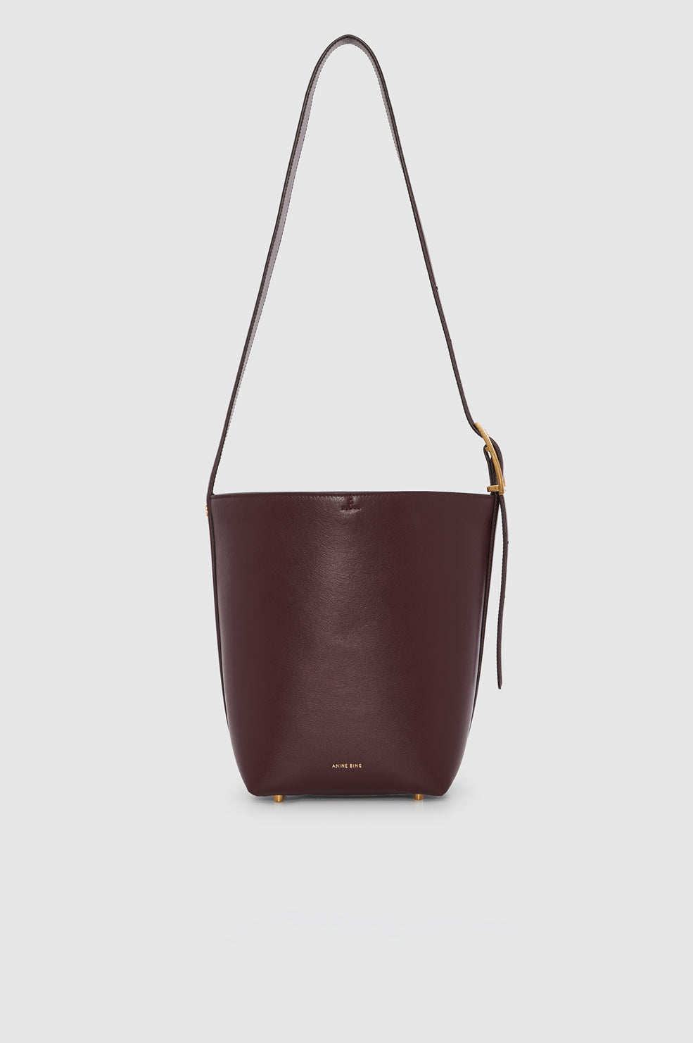 Elly Medium Bucket Bag Grained Leather - Fig