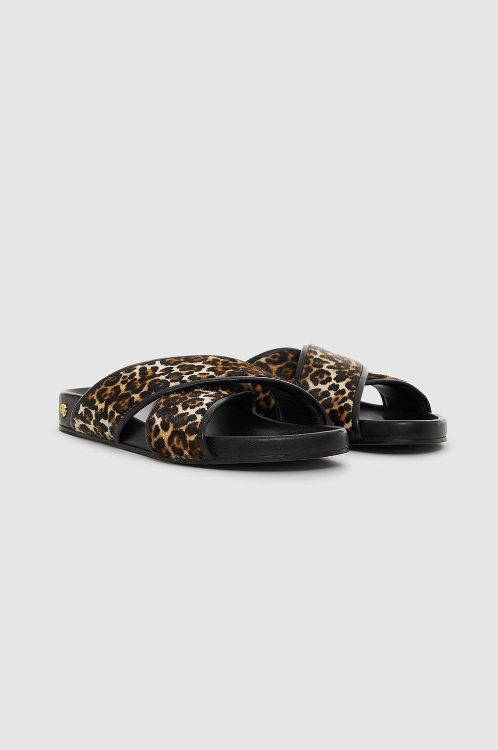 ANINE BING Emi Slides - Leopard - pair side view