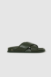 ANINE BING Emi Slides - Olive - front view