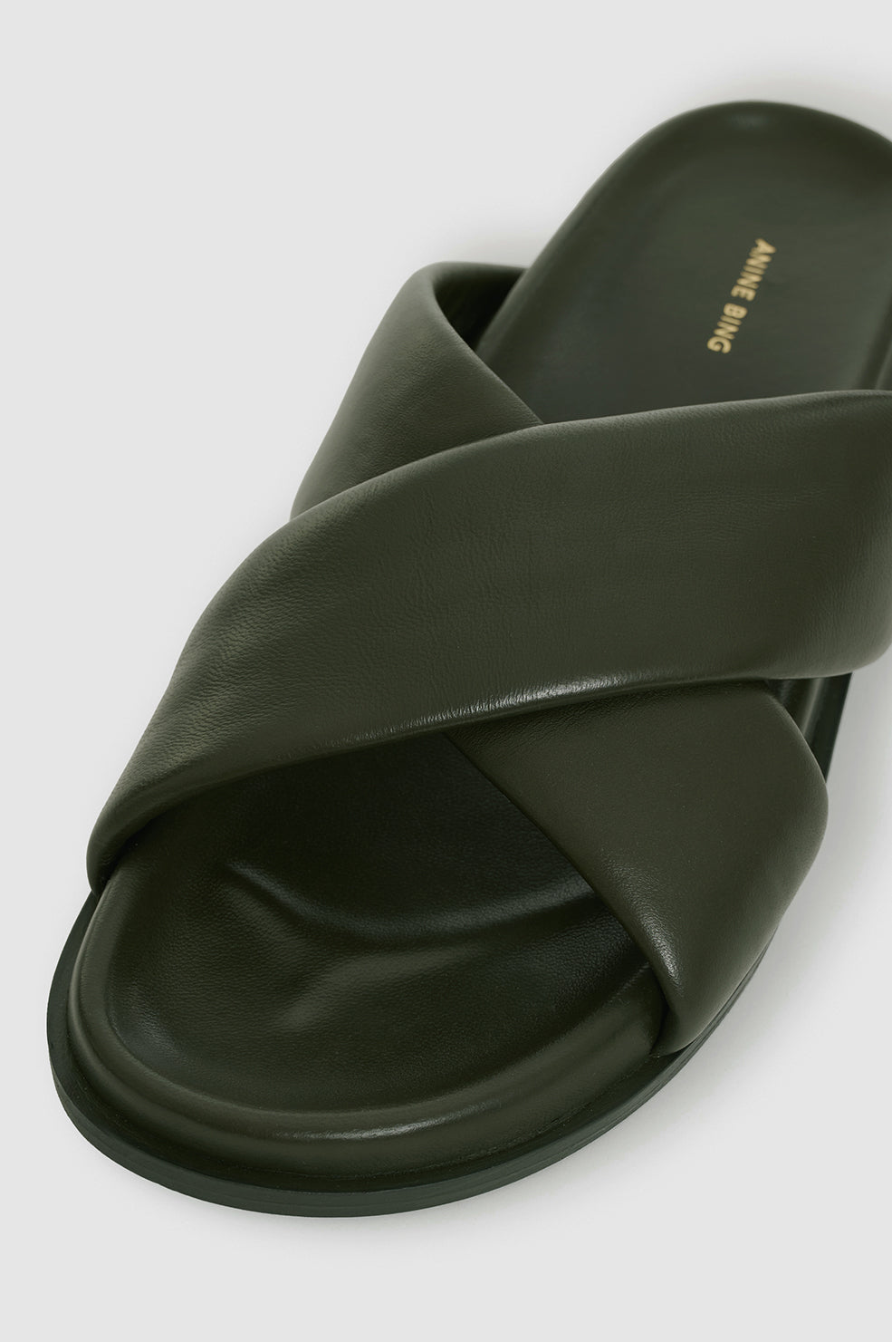 ANINE BING Emi Slides - Olive - detail view