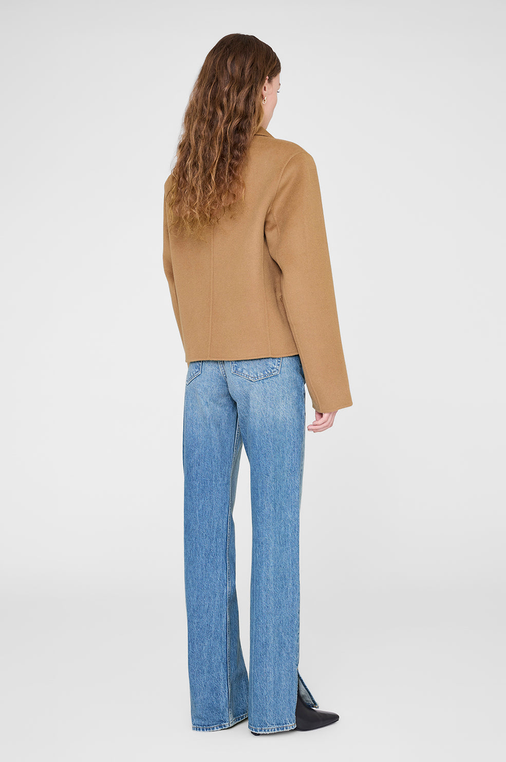 ANINE BING Etienne Blazer - Camel Cashmere Blend - on model back