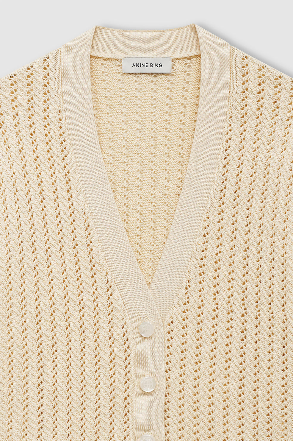 ANINE BING Flynne Cardigan - Cream - detail view