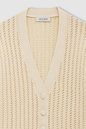 ANINE BING Flynne Cardigan - Cream - detail view