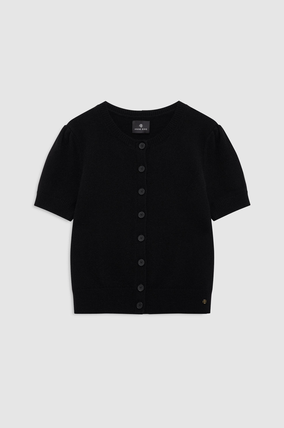 ANINE BING Gracie Cardigan - Black - front view