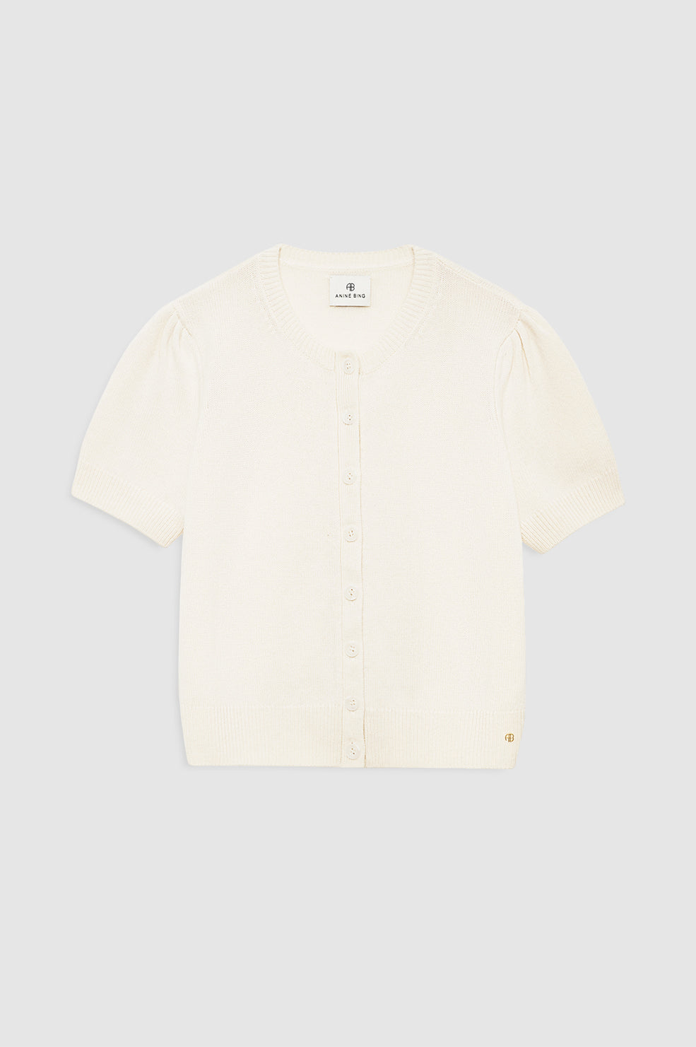 ANINE BING Gracie Cardigan - Cream - front view