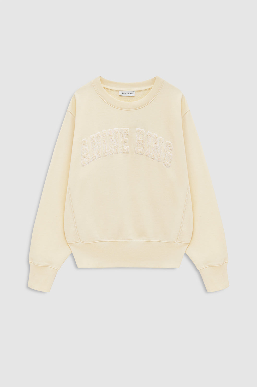 ANINE BING Harry Shrunken Sweatshirt - Butter Yellow - front view