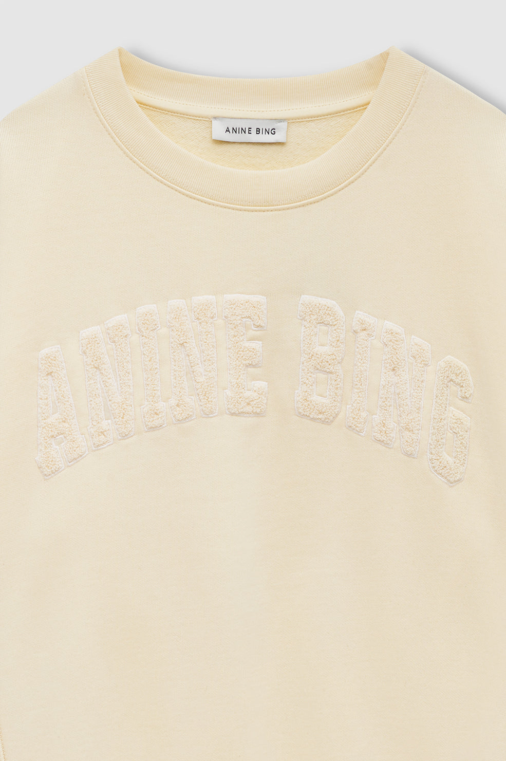 ANINE BING Harry Shrunken Sweatshirt - Butter Yellow - detail view