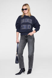 ANINE BING Harry Shrunken Sweatshirt La - Vintage Black - on model front