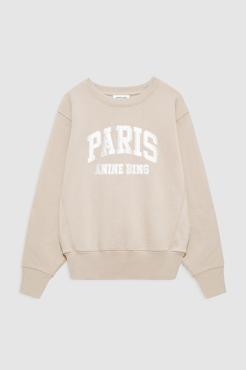 featured-img|ANINE BING Harry Shrunken Sweatshirt Paris - Beige - front view