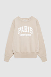 featured-img|ANINE BING Harry Shrunken Sweatshirt Paris - Beige - front view