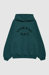 ANINE BING Harvey Sweatshirt Paris - Dark Teal - Front View