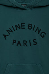 ANINE BING Harvey Sweatshirt Paris - Dark Teal - Detail View