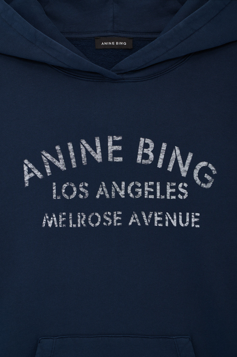 ANINE BING Harvey Sweatshirt Melrose Stencil - Navy - detail view