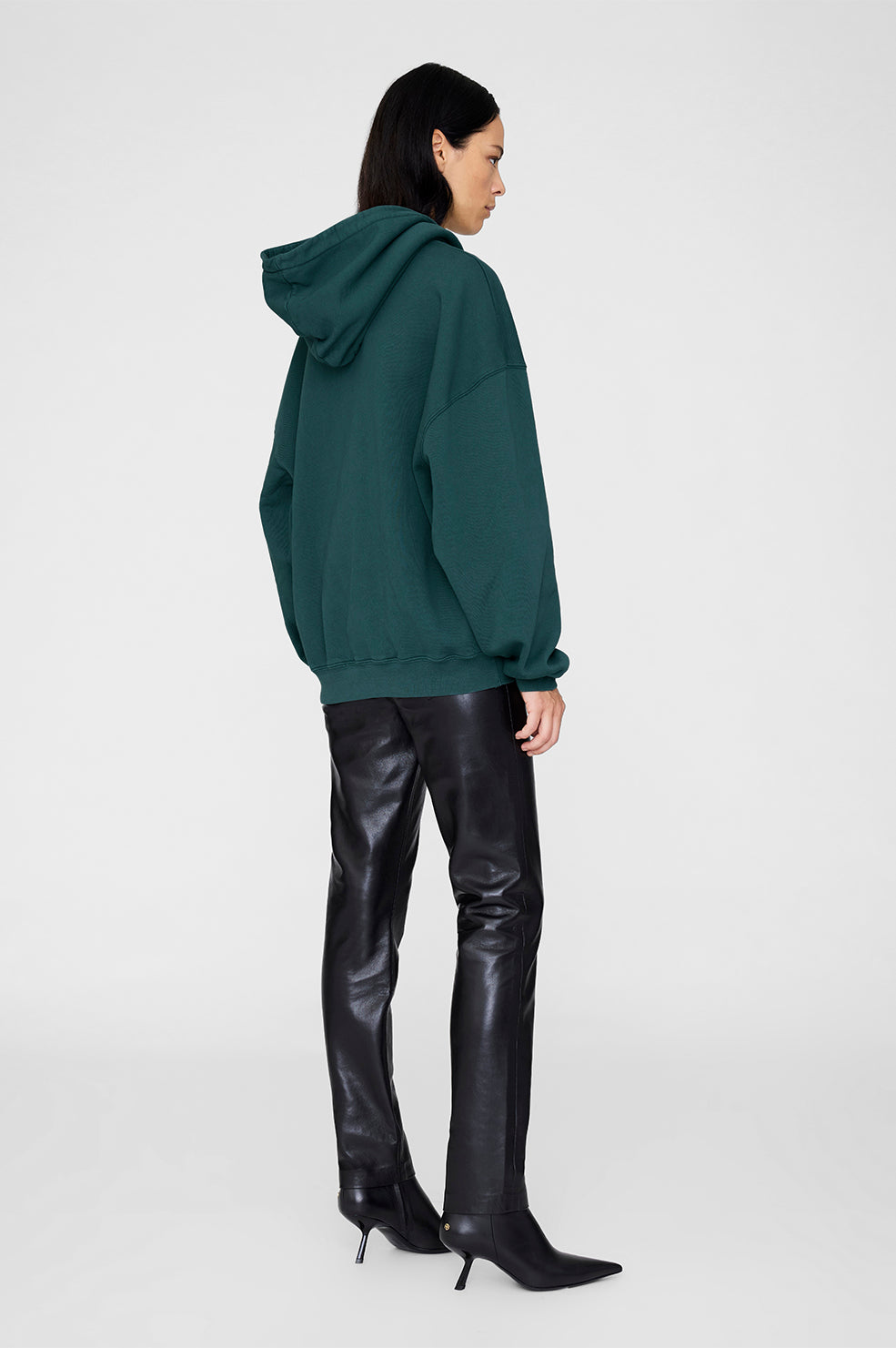 ANINE BING Harvey Sweatshirt Paris - Dark Teal - On Model Back