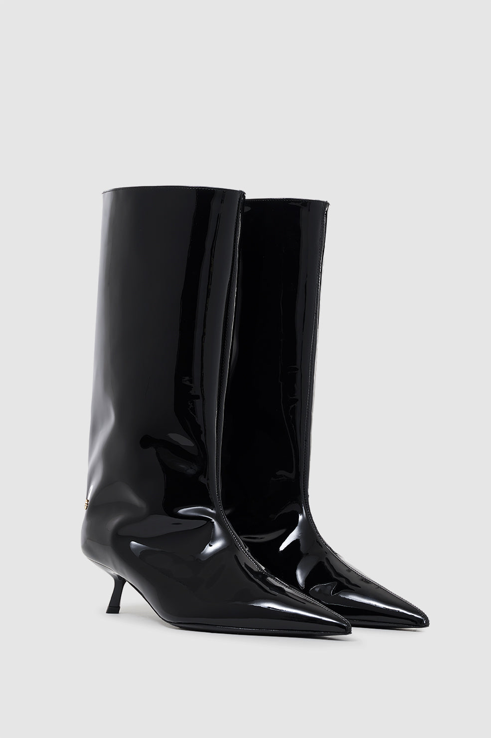 Hilda Wide Boots - Black Patent