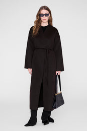 ANINE BING Hunter Coat - Deep Brown - on model front second image