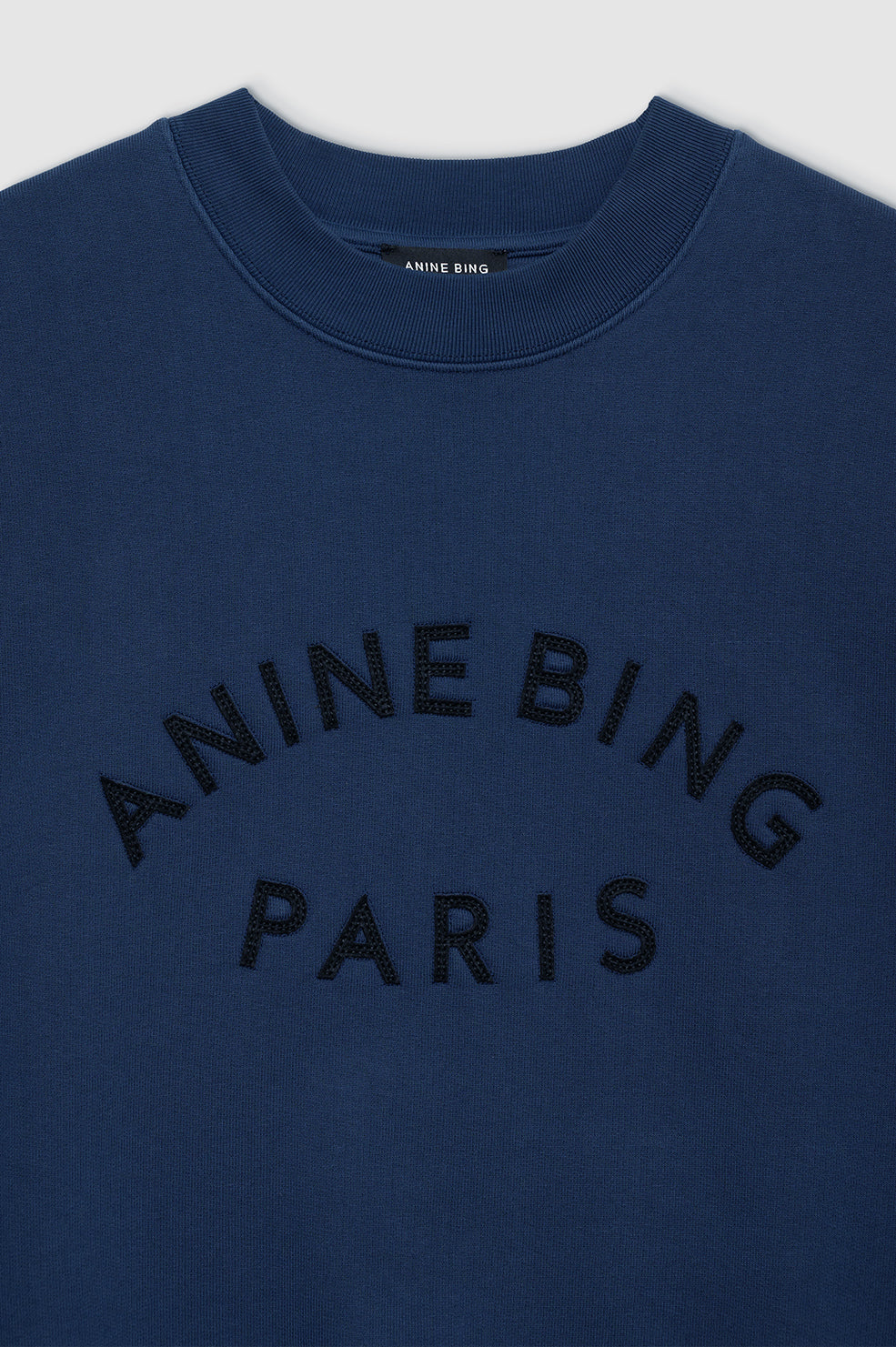 ANINE BING Jaci Sweatshirt Paris - Washed Navy - Detail View