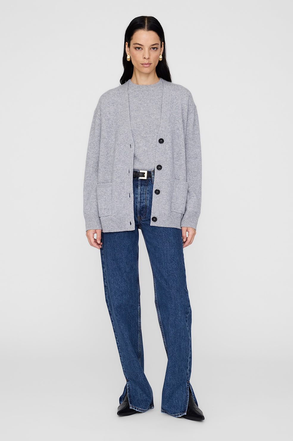 ANINE BING Jackson Cardigan - Medium Heather Grey