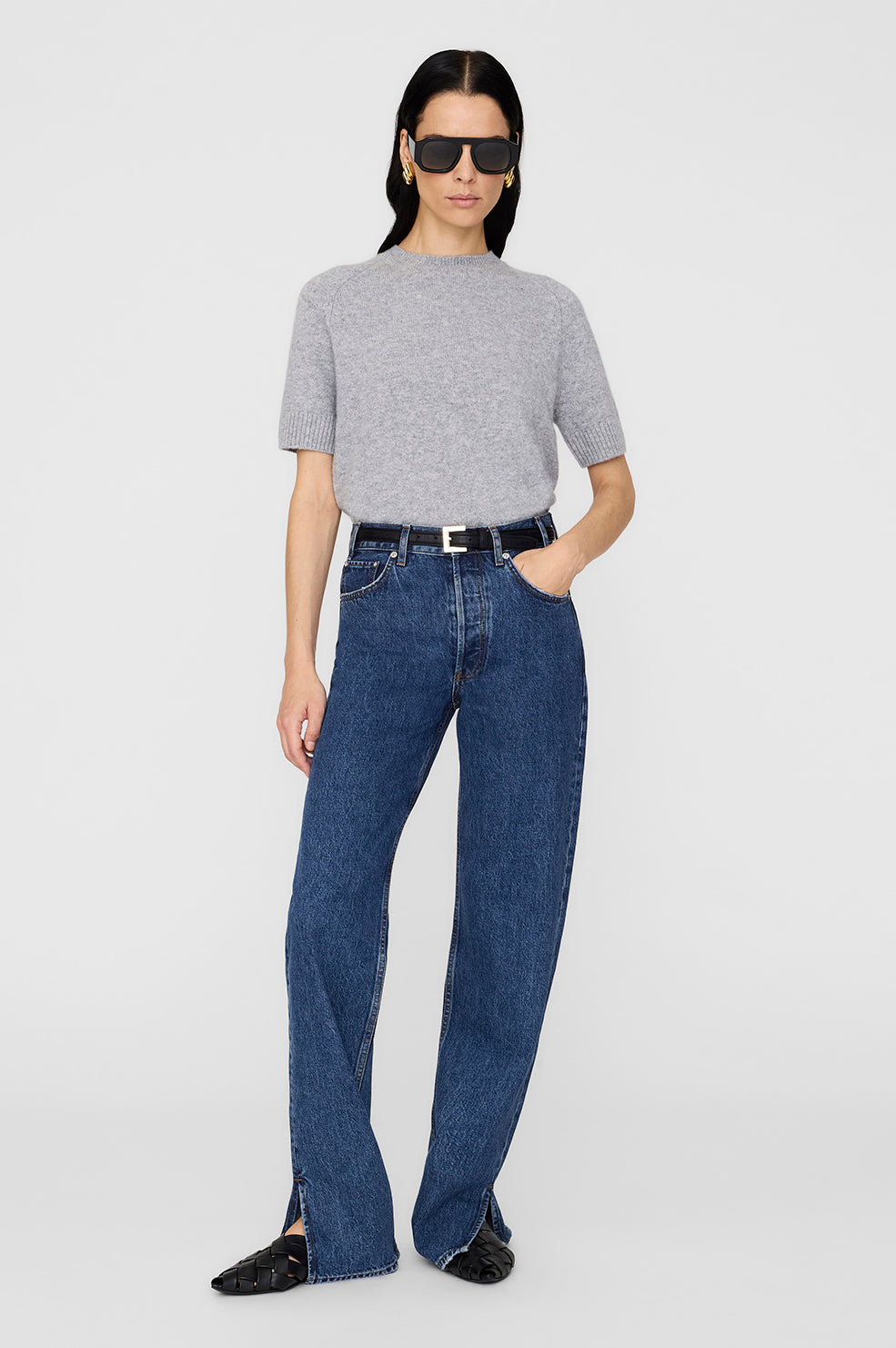 ANINE BING Jackson Sweater - Medium Heather Grey