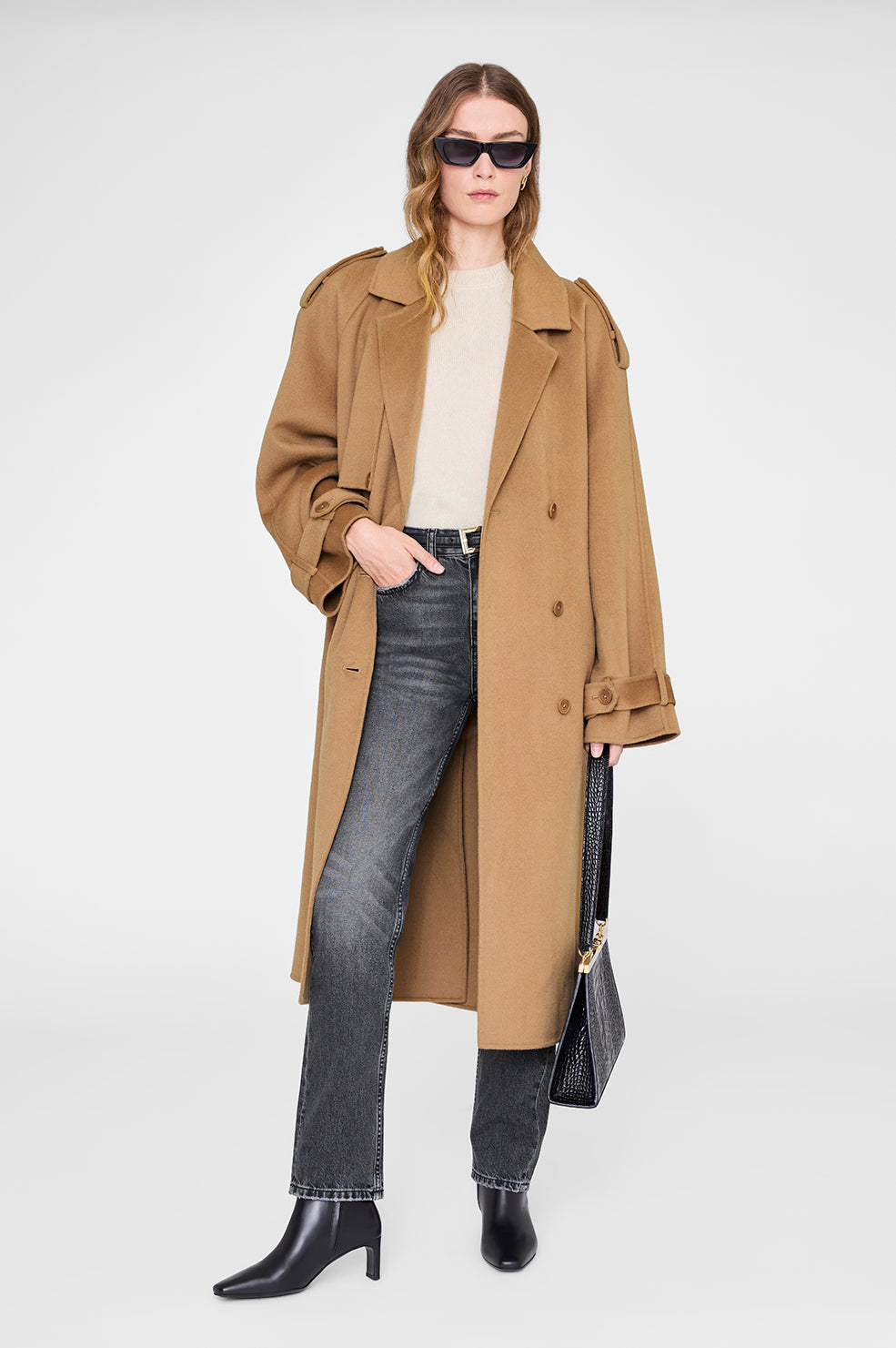 ANINE BING Jayden Boots - Black - on model front