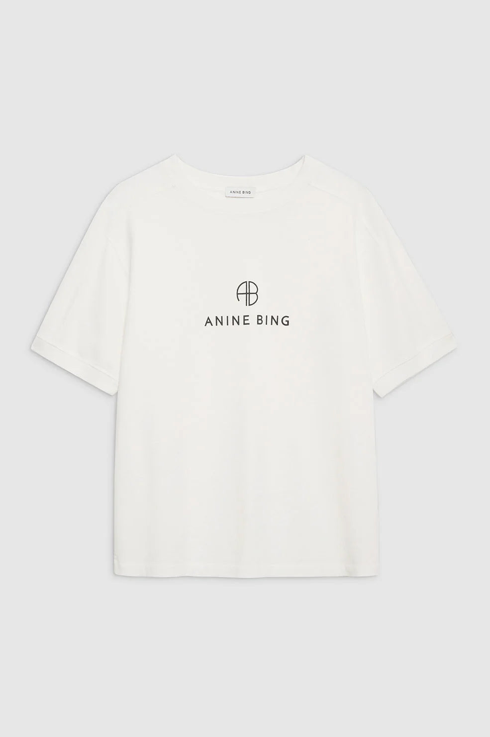 featured-img|ANINE BING Jaylin Tee Monogram - Ivory - Front View