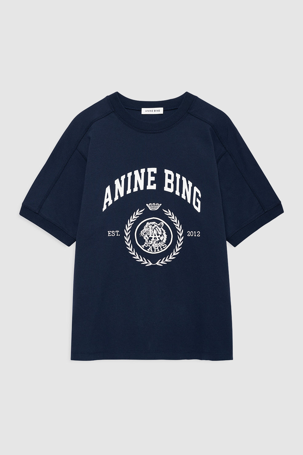 ANINE BING Jaylin Tee Collegiate - Navy - front view