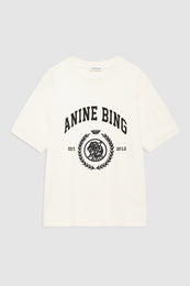 ANINE BING Jaylin Tee Collegiate - Washed Cream - front view