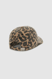 ANINE BING Jeremy Baseball Cap - Black And Brown Leopard - Detail View