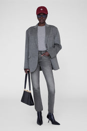 ANINE BING Jeremy Baseball Cap Ab - Cabernet - On Model Front