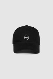 ANINE BING Jeremy Baseball Cap Ab - Black Denim - Front view