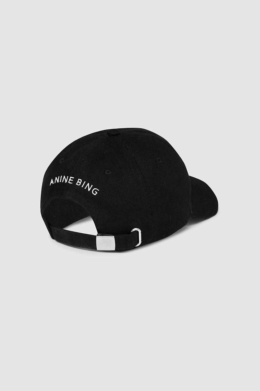 ANINE BING Jeremy Baseball Cap Ab - Black Denim - Back View