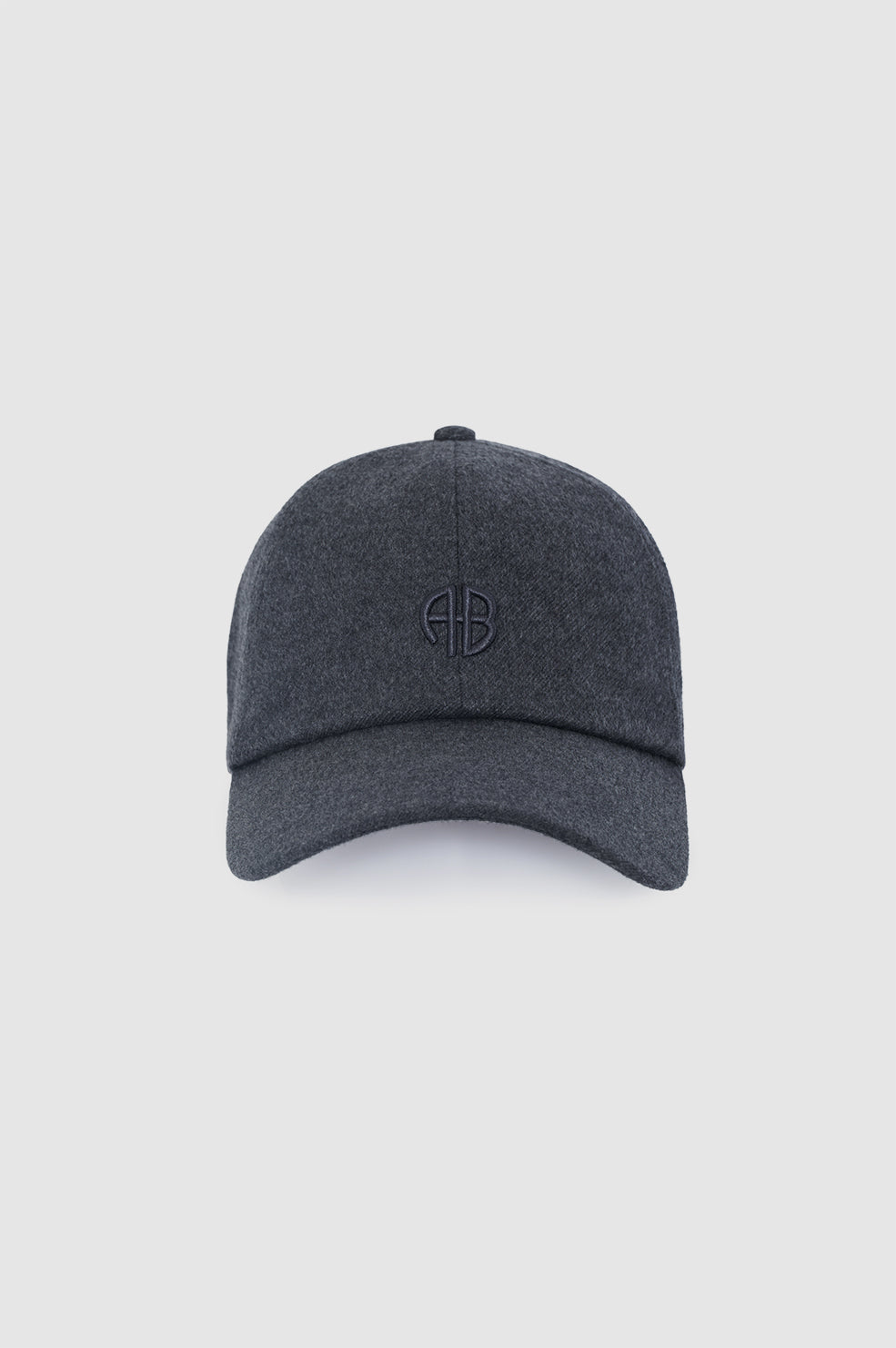 ANINE BING Jeremy Baseball Cap Wool - Grey Wool - front view