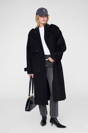 ANINE BING Jeremy Baseball Cap - Washed Smoke Grey - on model front