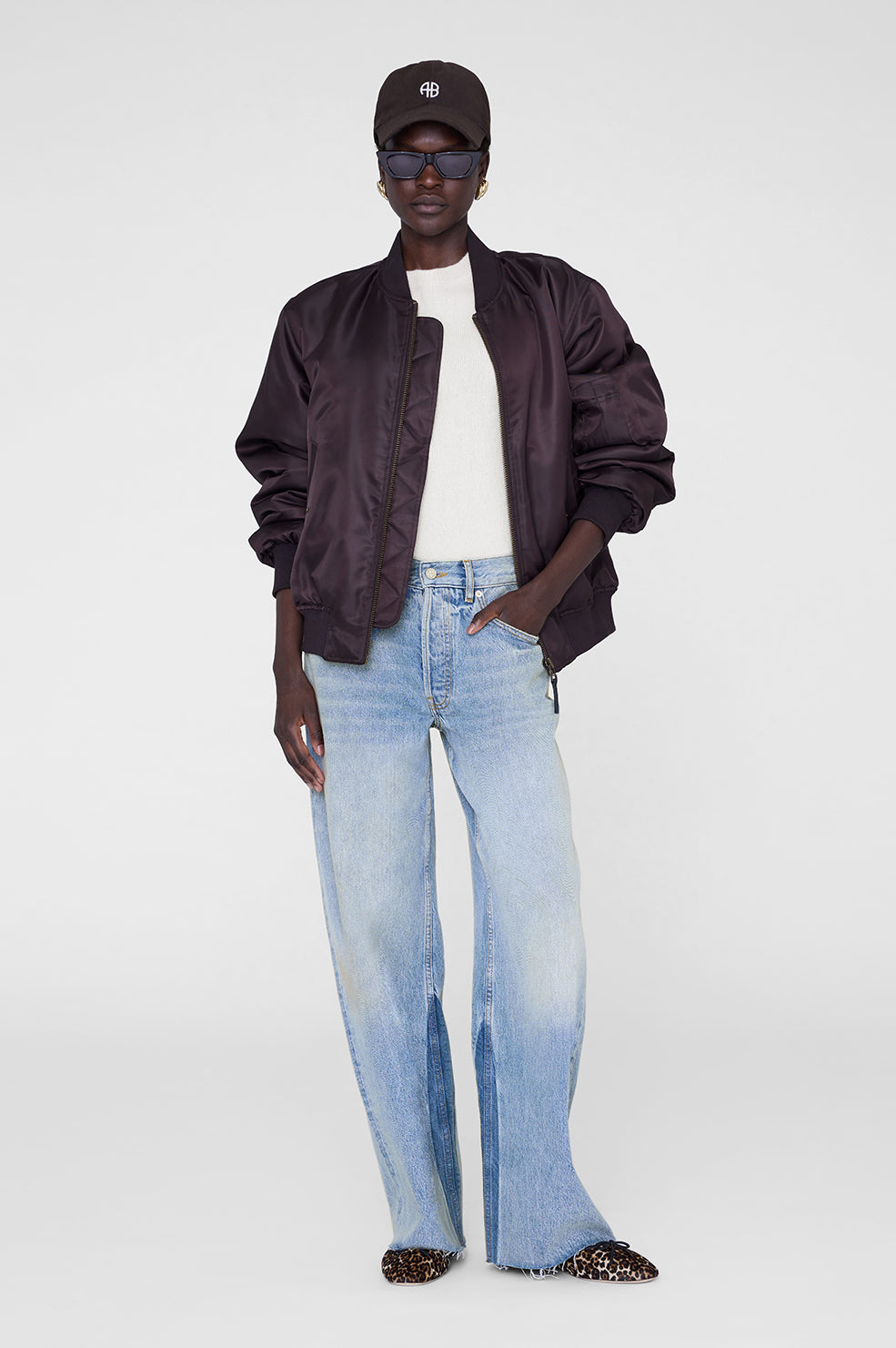 ANINE BING Jeremy Baseball Cap Ab - Deep Brown - On Model Front