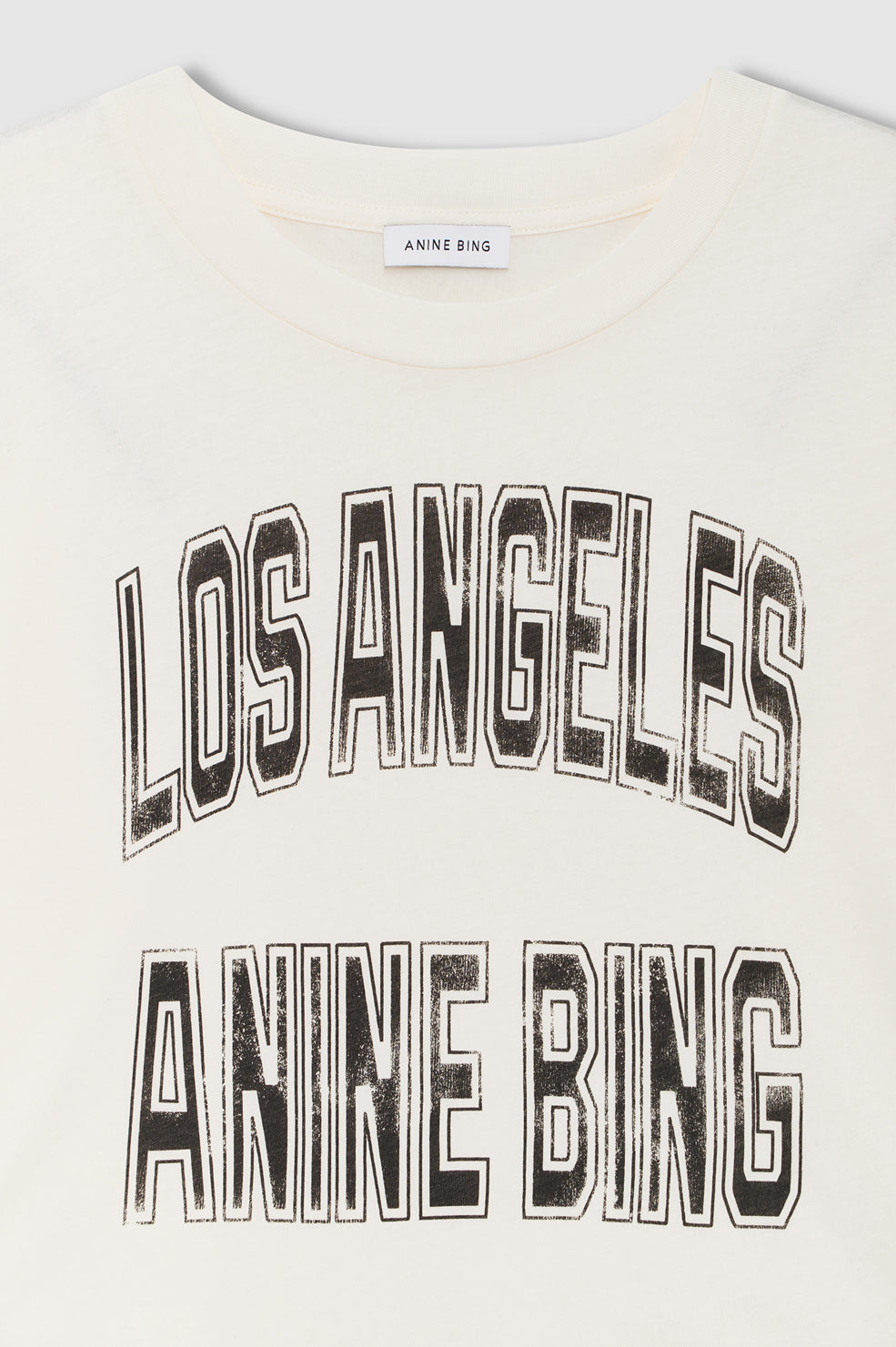 ANINE BING Johnny Cropped Tee - Cream - detail view