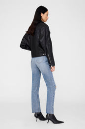 ANINE BING Julie Jacket - Black Leather - on model back View